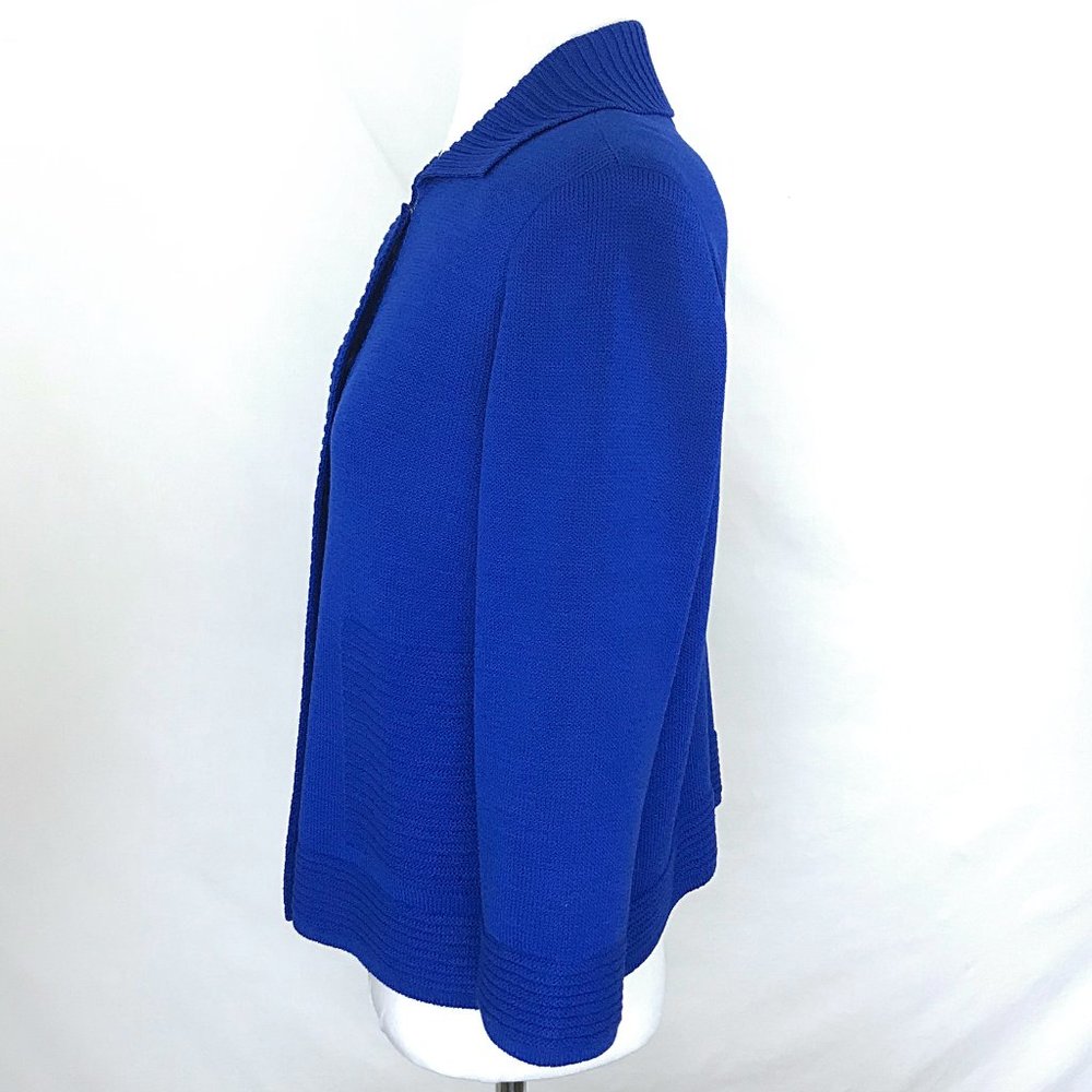 St. John Blue Button Up Wool Cardigan - Picture 6 of 8